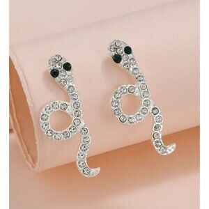 5/$20 Rhinestone Snake Gothic Stud Earrings *Bundle for Savings!